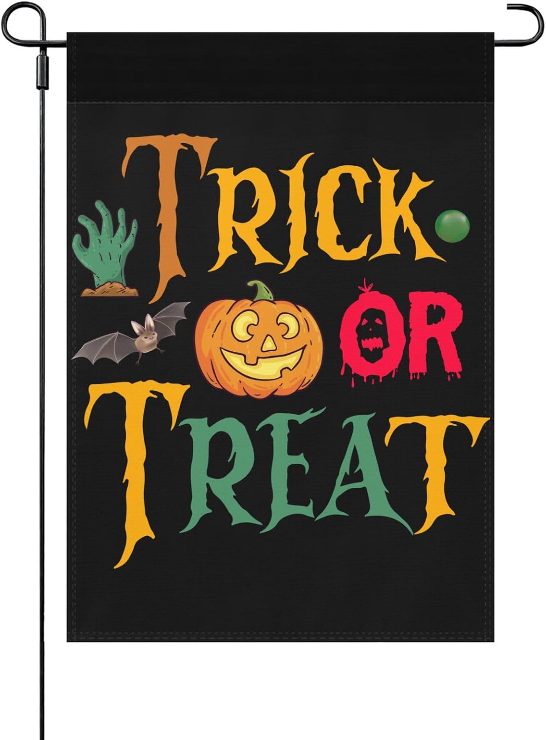 Halloween “Trick or Treat” Outdoor Decorative Yard Flag 18? × 12? Seasonal Garden Banner | USA Decoration®