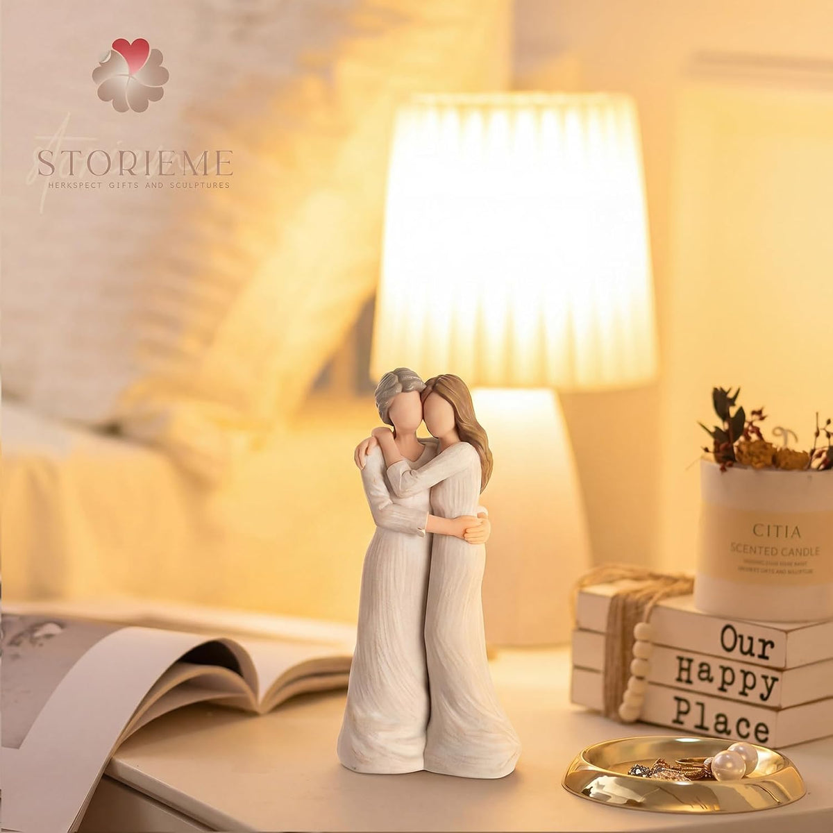 Storieme Sentimental Mother Daughter Hug Figurine Gifts for Mom Birthday