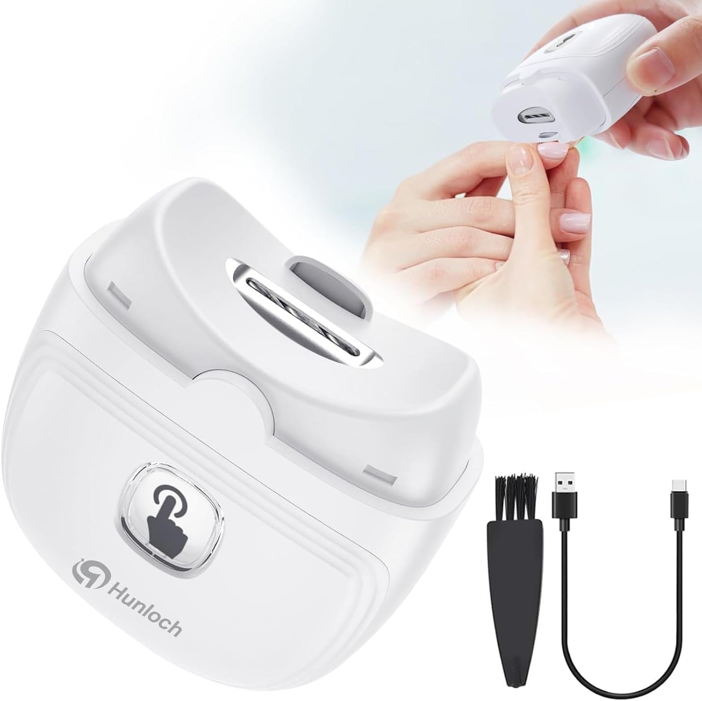 Portable USB Rechargeable Electric Nail Clipper Easy to Use Fingernail Trimmer for Adults, Men, Babies, and Seniors