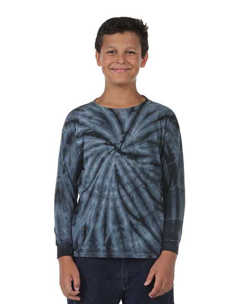 Youth Cyclone Tie-Dyed Long Sleeve T-Shirt | USA Decoration