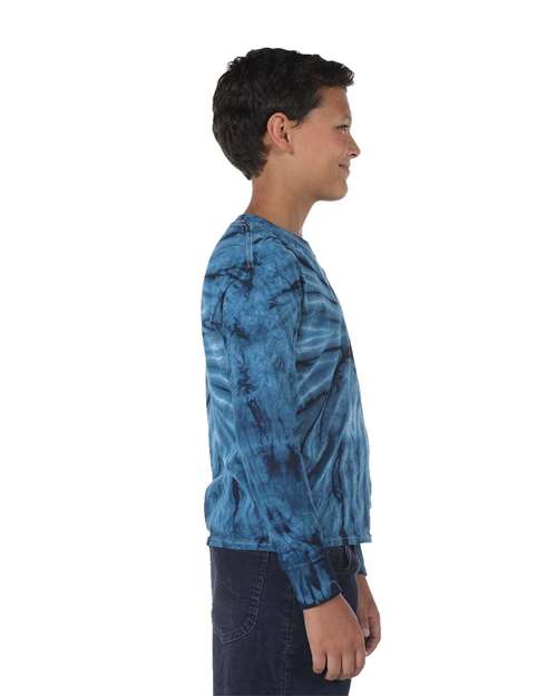 Youth Cyclone Tie-Dyed Long Sleeve T-Shirt | USA Decoration
