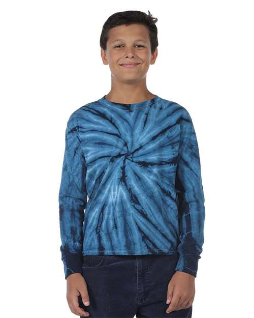 Youth Cyclone Tie-Dyed Long Sleeve T-Shirt | USA Decoration