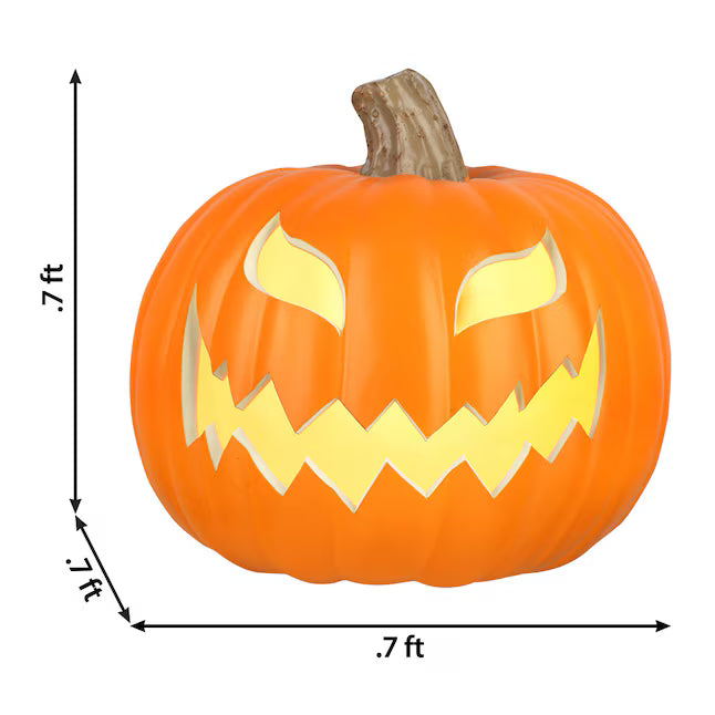 Haunted Living 8.50-in Lighted Jack-O-Lantern with Scary Face