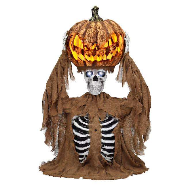 Haunted Living 4-ft Pop Up Pumpkin with Skeleton Motion Activated Lighted Animatronic