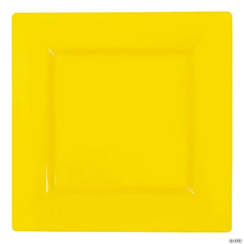 6.5"" Yellow Square Plastic Cake Plates (80 Plates) | USA Decoration®