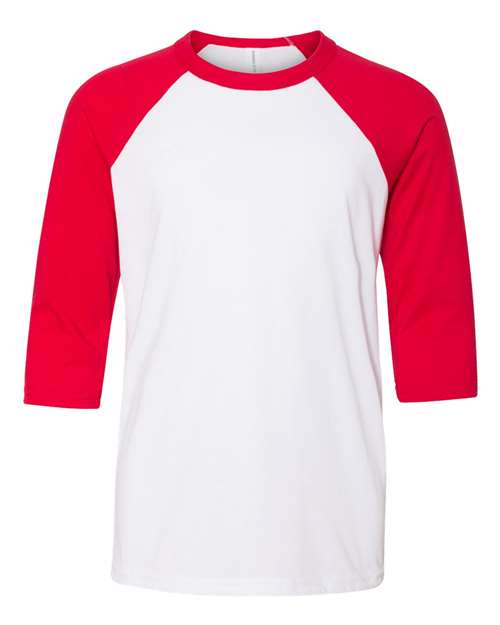 Youth Three-Quarter Sleeve Baseball Tee | USA Decoration