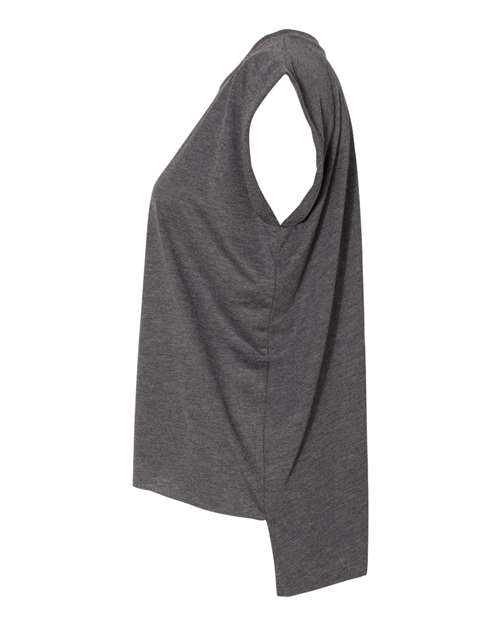 Women’s Flowy Rolled Cuffs Muscle Tee | USA Decoration