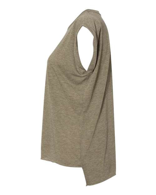 Women’s Flowy Rolled Cuffs Muscle Tee | USA Decoration