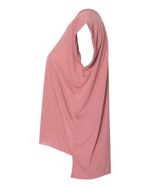 Women’s Flowy Rolled Cuffs Muscle Tee | USA Decoration