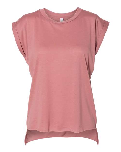 Women’s Flowy Rolled Cuffs Muscle Tee | USA Decoration