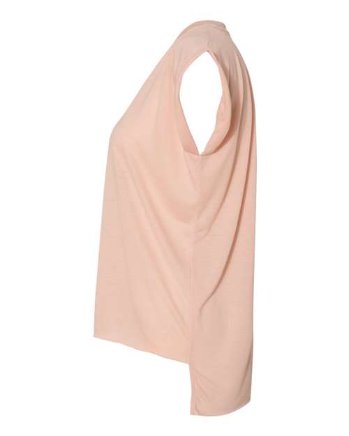 Women’s Flowy Rolled Cuffs Muscle Tee | USA Decoration
