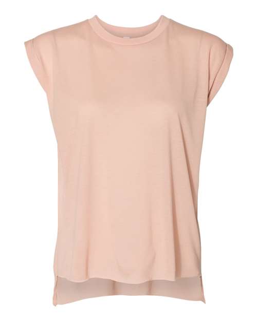 Women’s Flowy Rolled Cuffs Muscle Tee | USA Decoration