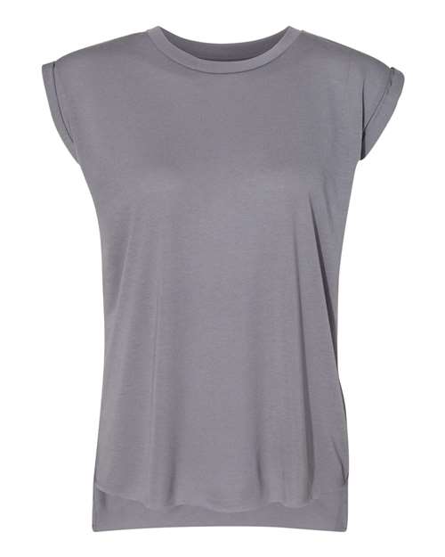 Women’s Flowy Rolled Cuffs Muscle Tee | USA Decoration
