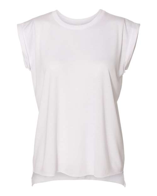 Women’s Flowy Rolled Cuffs Muscle Tee | USA Decoration