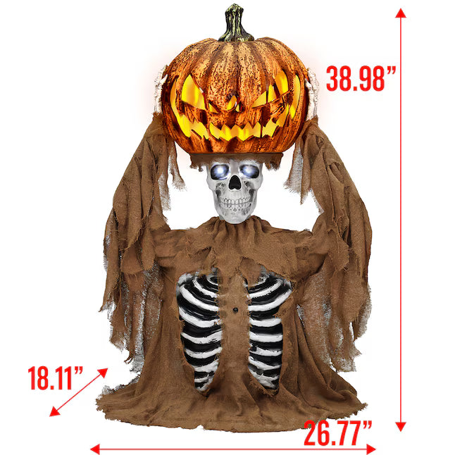 Haunted Living 4-ft Pop Up Pumpkin with Skeleton Motion Activated Lighted Animatronic
