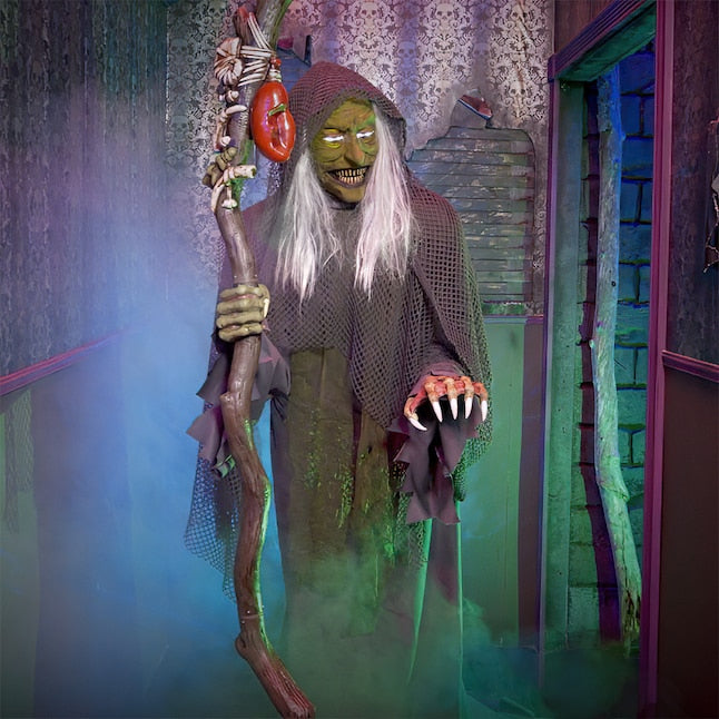Haunted Living 6.5-ft Haunted Harbor Talking LED Servo Sea Witch Animatronic | USA Decoration