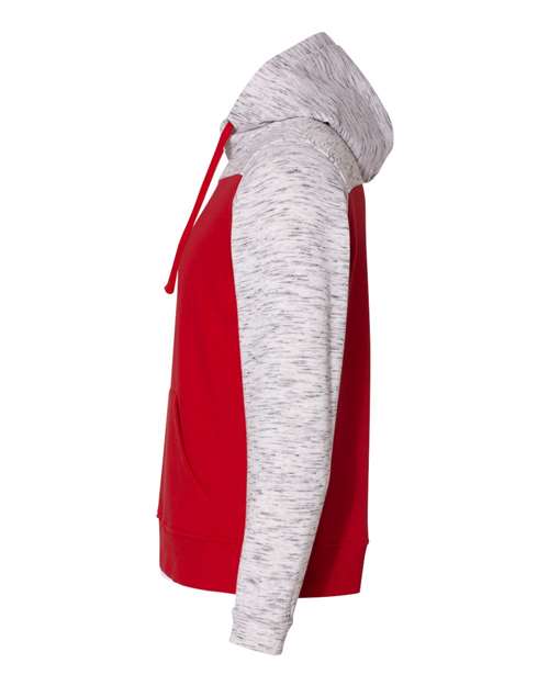Mélange Fleece Colorblocked Hooded Sweatshirt | USA Decoration