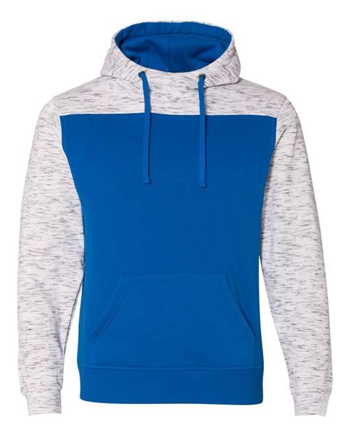 Mélange Fleece Colorblocked Hooded Sweatshirt | USA Decoration