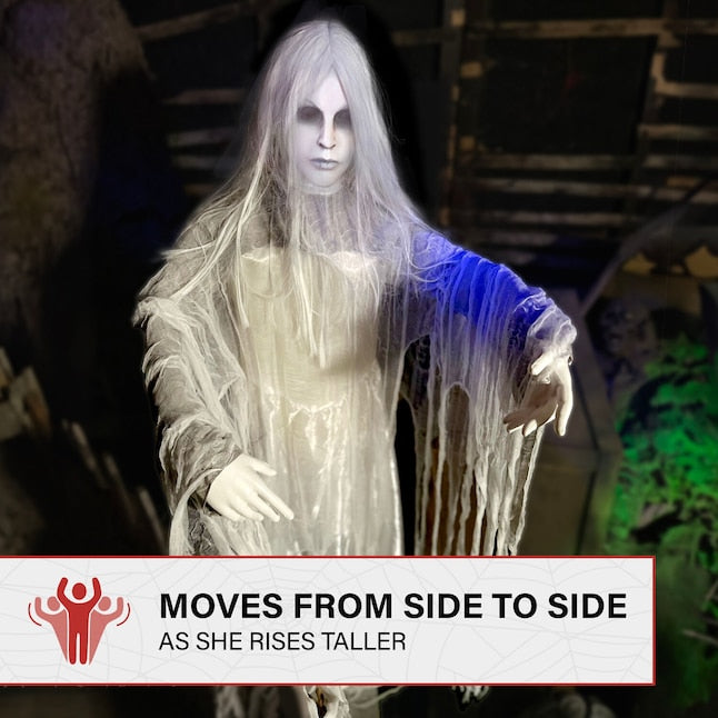 Haunted Hill Farm 5.6-ft Freestanding Moaning Ghost Animatronic | USA Decoration