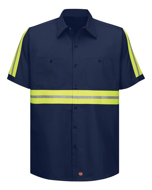Enhanced Visibility Short Sleeve Cotton Work Shirt | USA Decoration