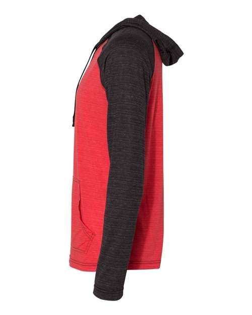 Yarn-Dyed Hooded Raglan Long Sleeve T-Shirt | USA Decoration