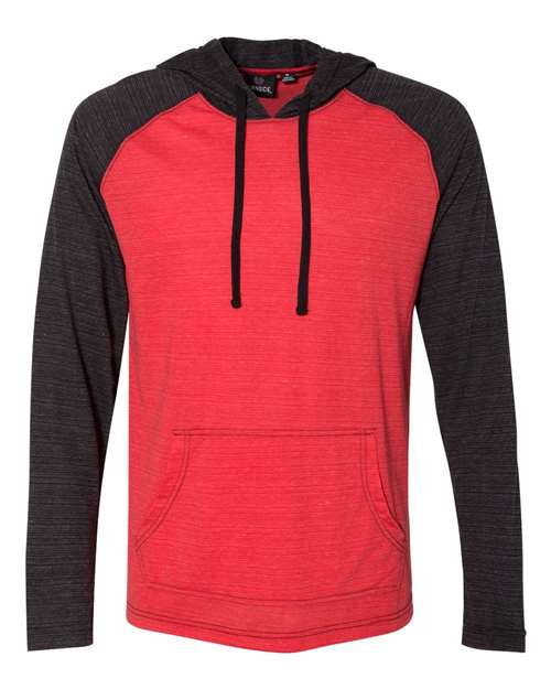 Yarn-Dyed Hooded Raglan Long Sleeve T-Shirt | USA Decoration