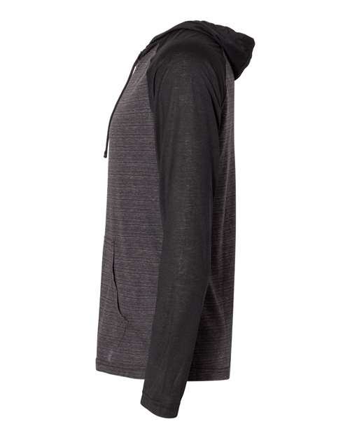 Yarn-Dyed Hooded Raglan Long Sleeve T-Shirt | USA Decoration