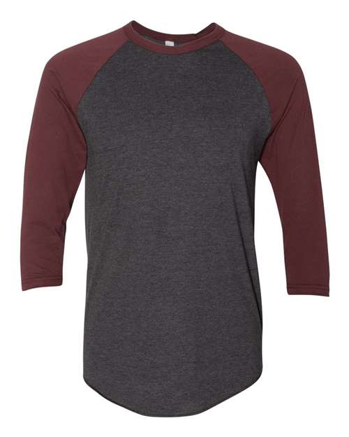 50/50 Raglan Three-Quarter Sleeve Tee | USA Decoration