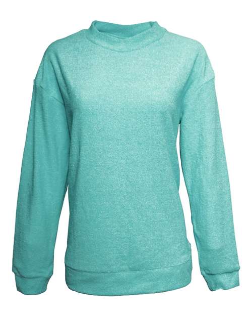 Women's Weekend Terry Mock Neck Pullover | USA Decoration
