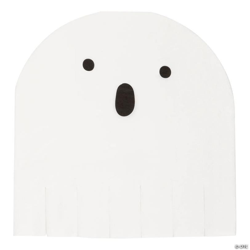 6 1/2" Halloween Groovy Ghost-Shaped Disposable Paper Luncheon Napkins – 16 Ct.