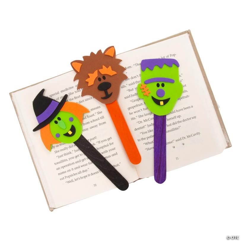 6 1/2" - 7 1/4" Halloween Characters Bookmark Craft Kit - Makes 12