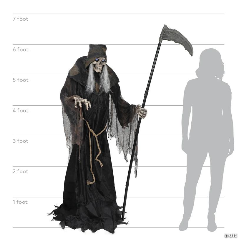 6' Lunging Reaper with Digital Eyes Animated Prop