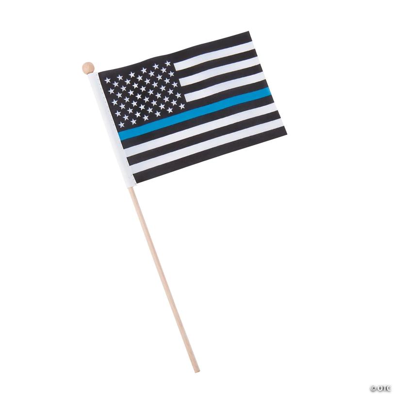 6" x 4" Thin Blue Line Small Flags - 12 Pc.