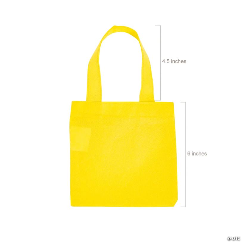 6" x 6" Bulk 72 Pc. Mini Bright Color Nonwoven Tote Bags