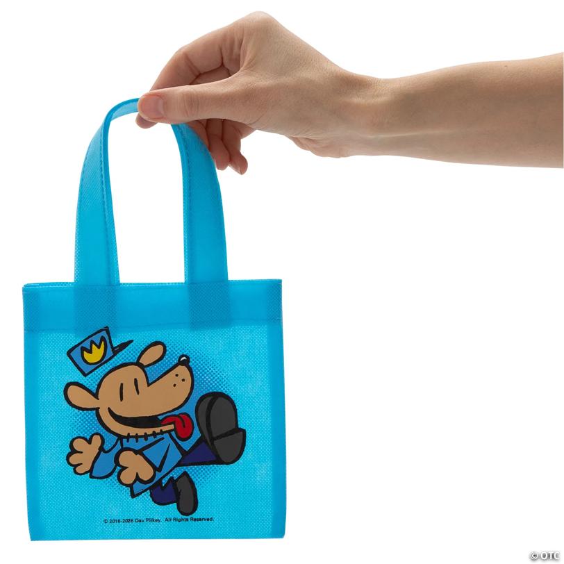 6" x 6" Mini Dog Man™ Character Nonwoven Tote Bags – 12 Pc.