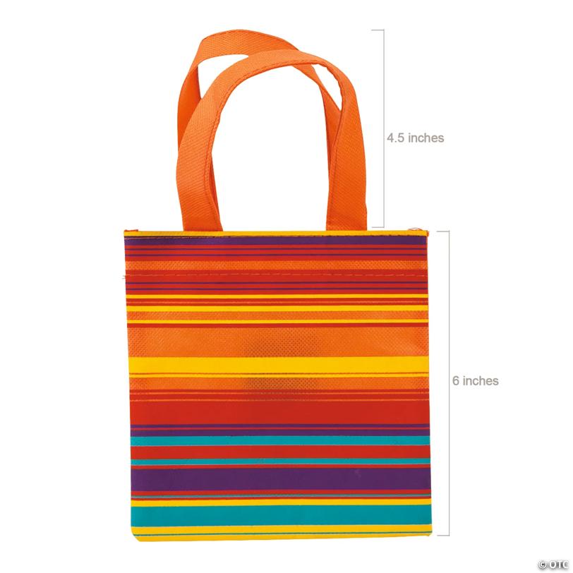 6" x 6" Mini Fiesta Nonwoven Tote Bags - 12 Pc.