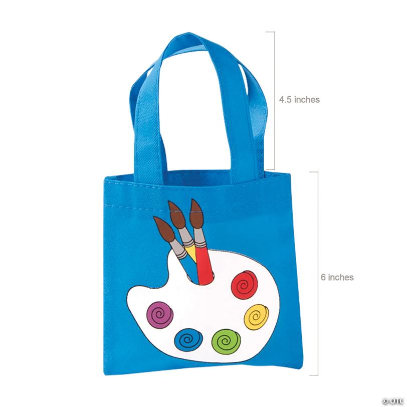 6" x 6" Mini Little Artist Nonwoven Tote Bags - 12 Pc.