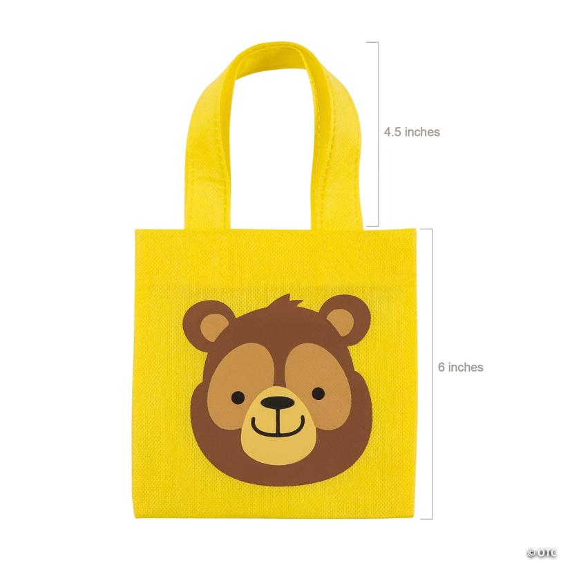6" x 6" Mini Nonwoven Woodland Party Tote Bags - 12 Pc.