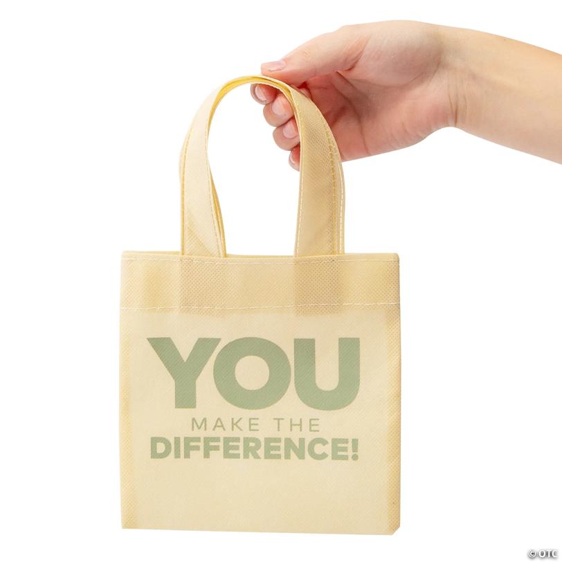 6" x 6" Mini You Make the Difference Appreciation Nonwoven Totes - 12 Pc.