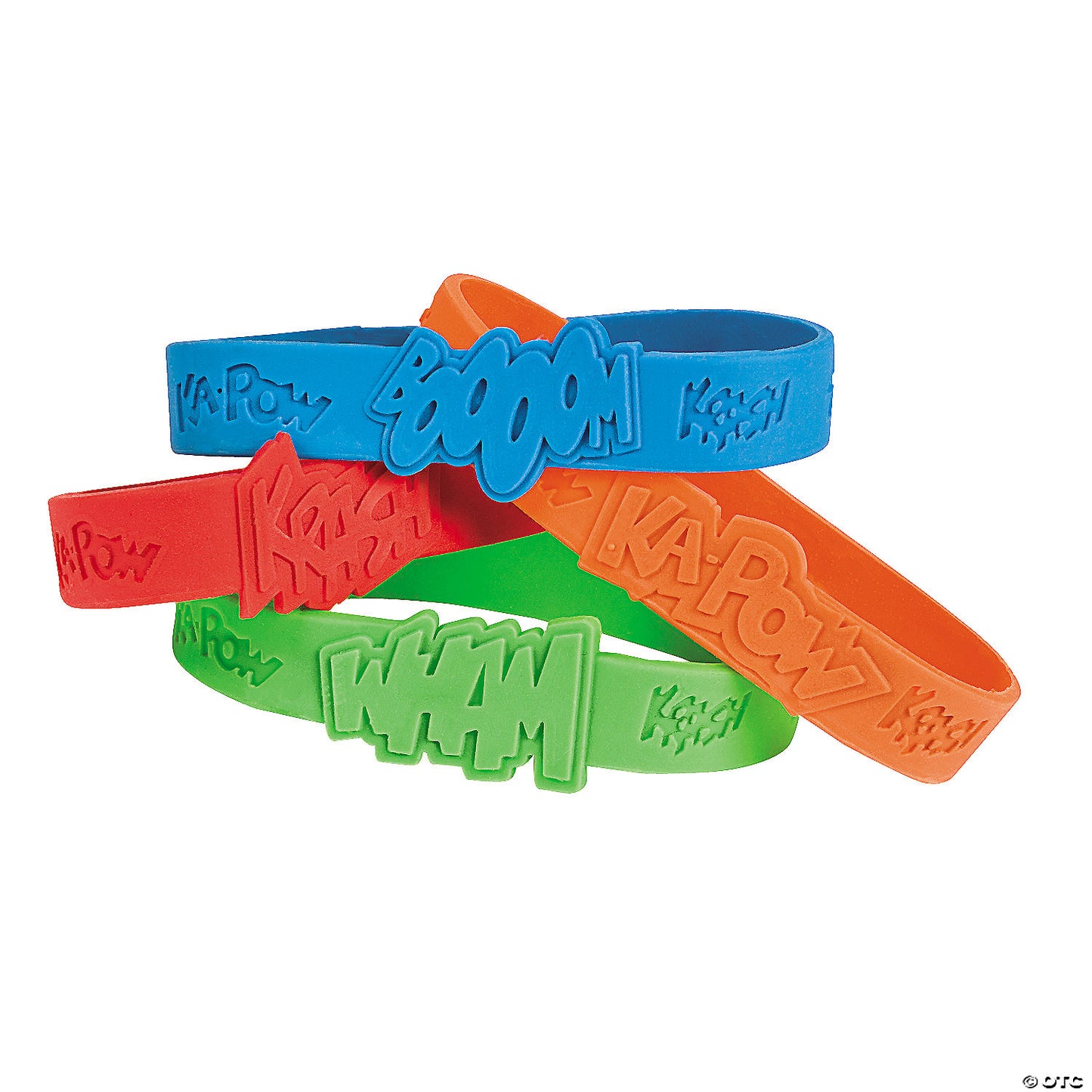 7 1/4" Superhero Comic Book Sound Effects Rubber Bracelets - 24 Pc.