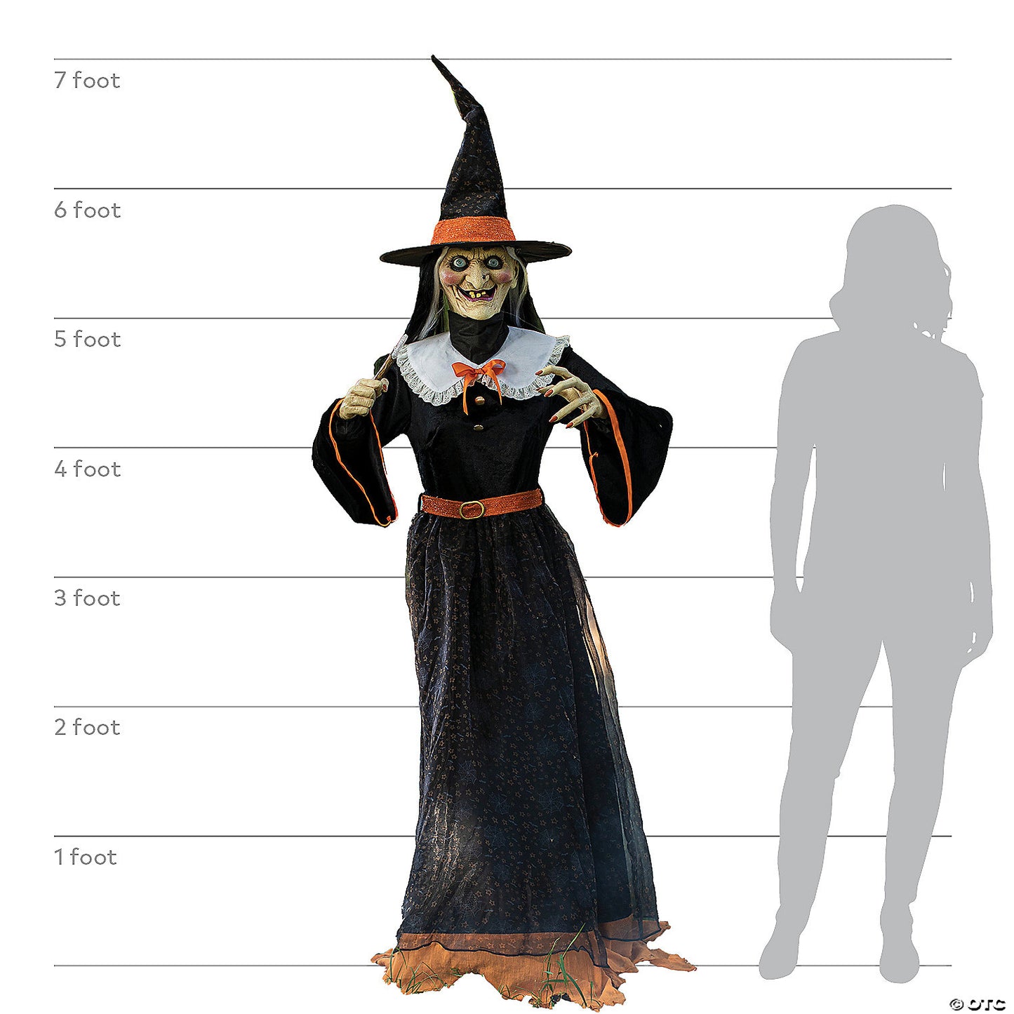 7' Animated Whimsical Witch | USA Decoration®
