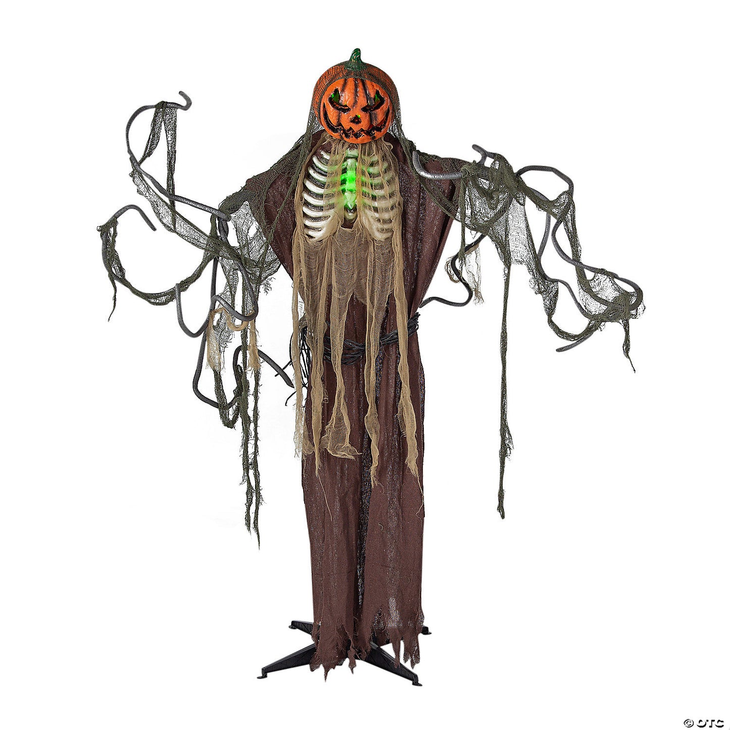7 Ft. 2 1/2" Light-Up Jack-O’-Lantern Man Animated Prop Standing Halloween Decoration | USA Decoration®