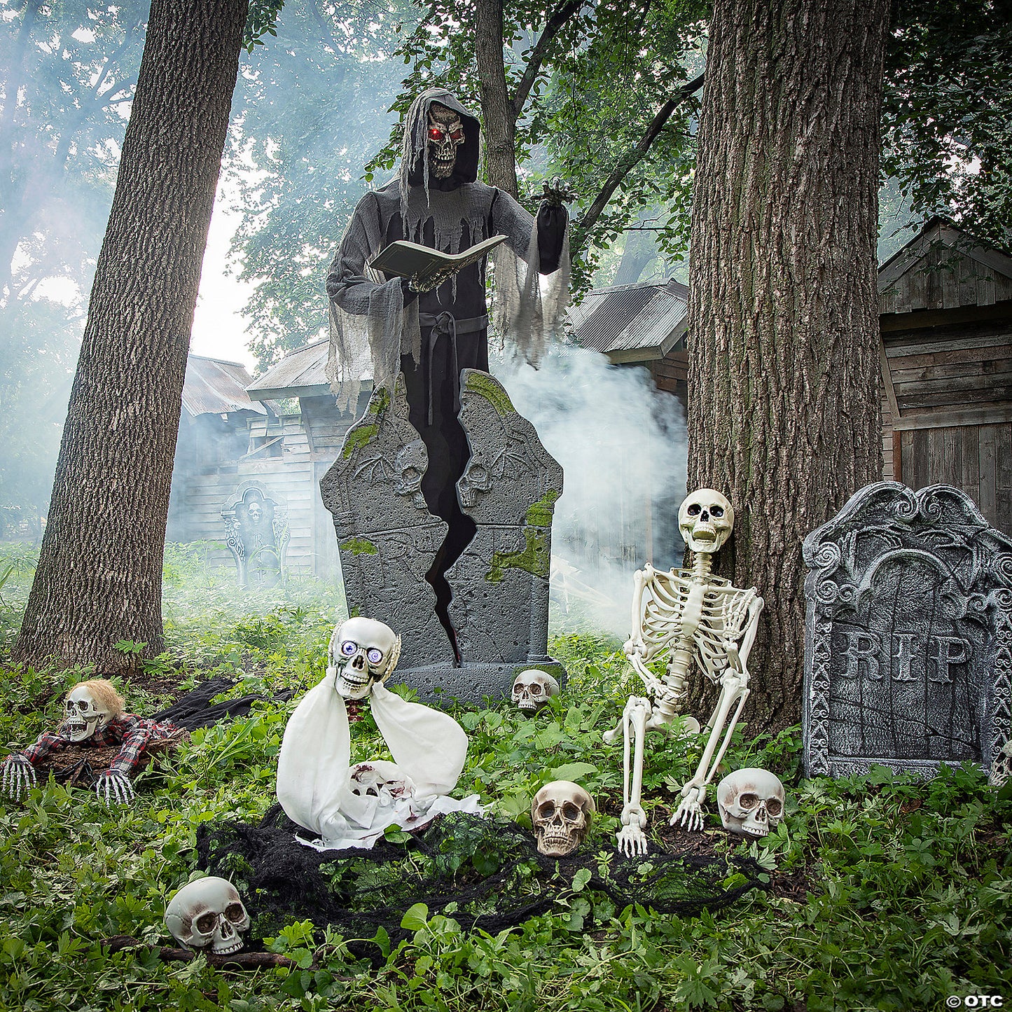7 Ft. Soul Stealer Black Grey Animated Prop Halloween Decoration | USA Decoration®