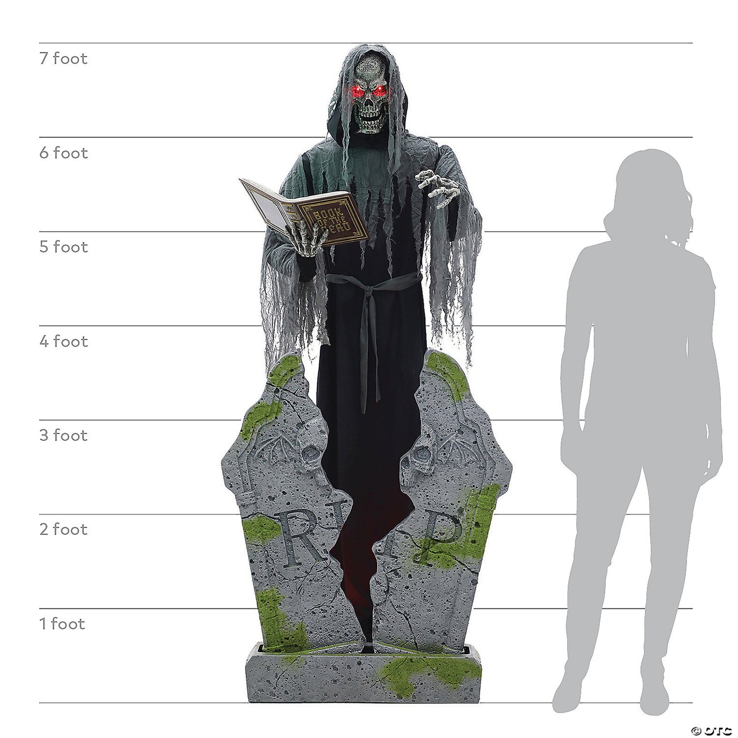 7 Ft. Soul Stealer Black Grey Animated Prop Halloween Decoration | USA Decoration®