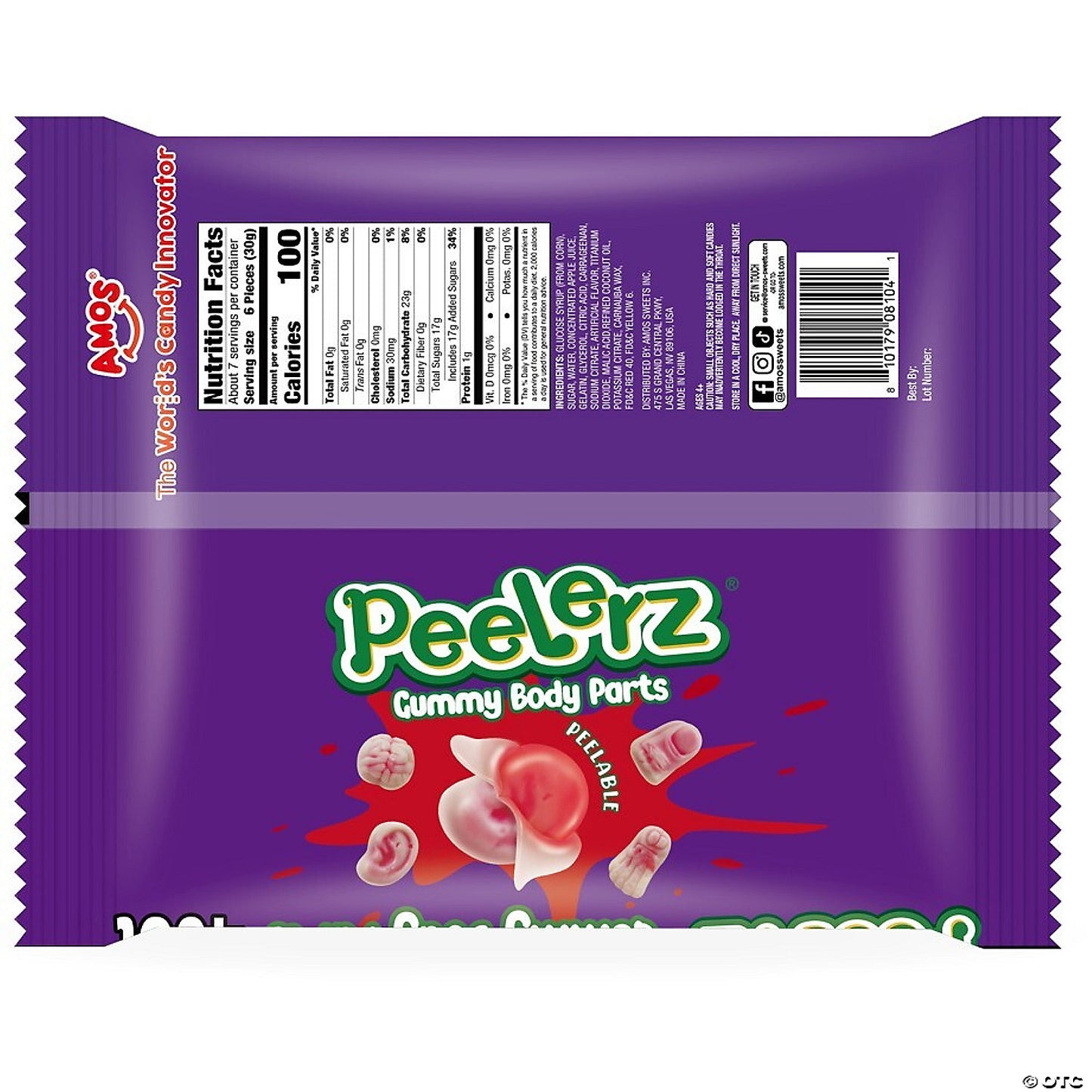 7 oz. Peelerz Raspberry & Strawberry Gummy Body Parts Candy – 40 Pc. | USA Decoration®