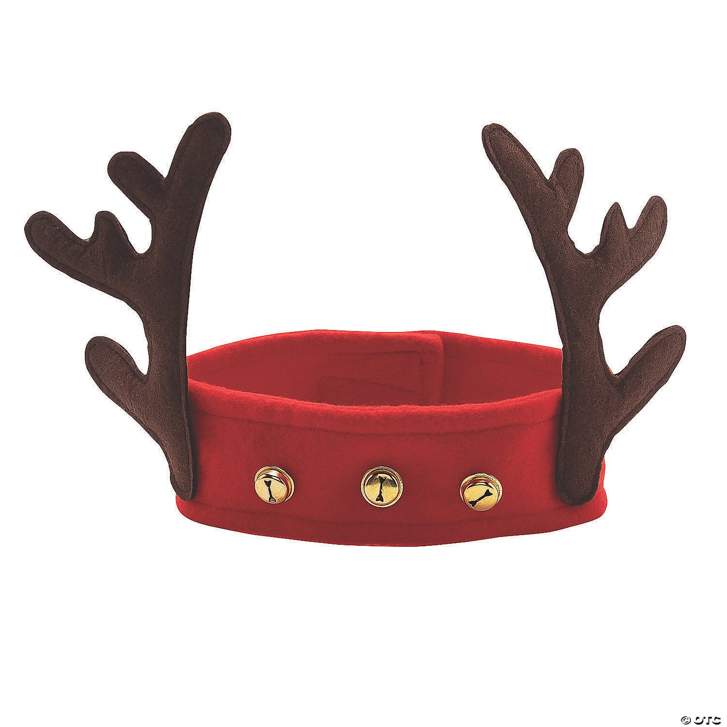 7" x 24" Reindeer Antler Fleece Headbands with Jingle Bells - 12 Pc. | USA Decoration®