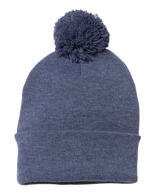 12" Pom-Pom Cuffed Beanie | USA Decoration
