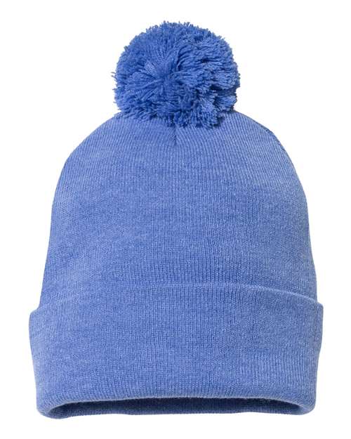 12" Pom-Pom Cuffed Beanie | USA Decoration