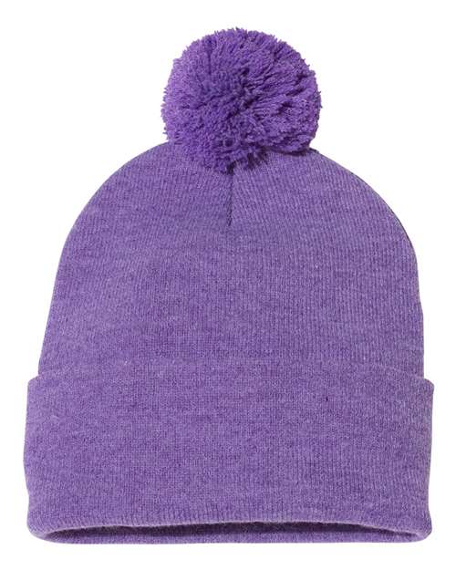 12" Pom-Pom Cuffed Beanie | USA Decoration
