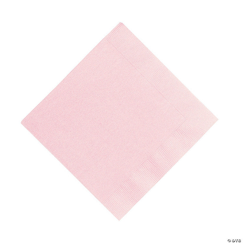 6 1/2" Bulk 50 Ct. Light Pink Disposable Paper Luncheon Napkins